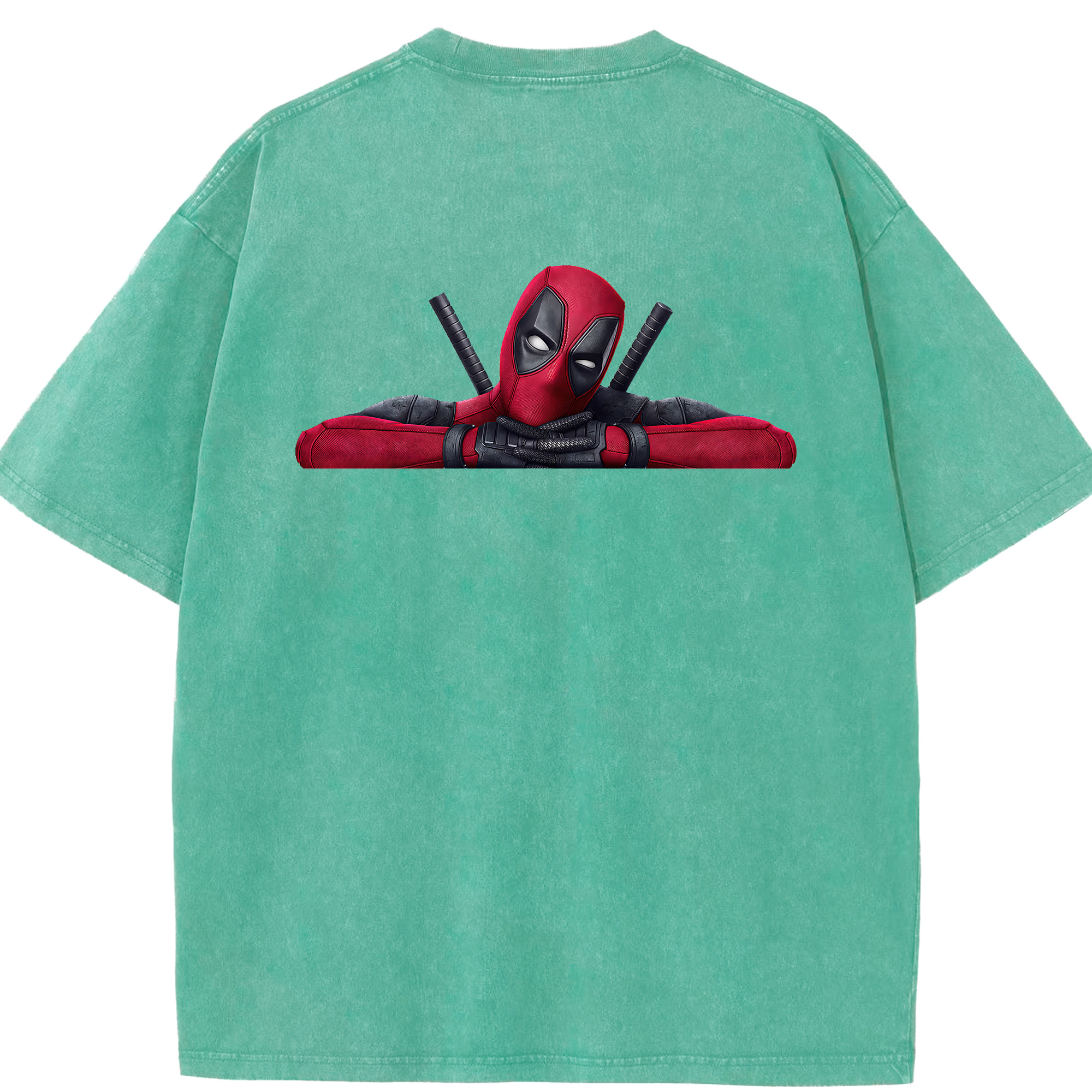 （画像用） Deadpool デッドプール 綿100% ヴィンテージ風 半袖Tシャツ（背面プリント）